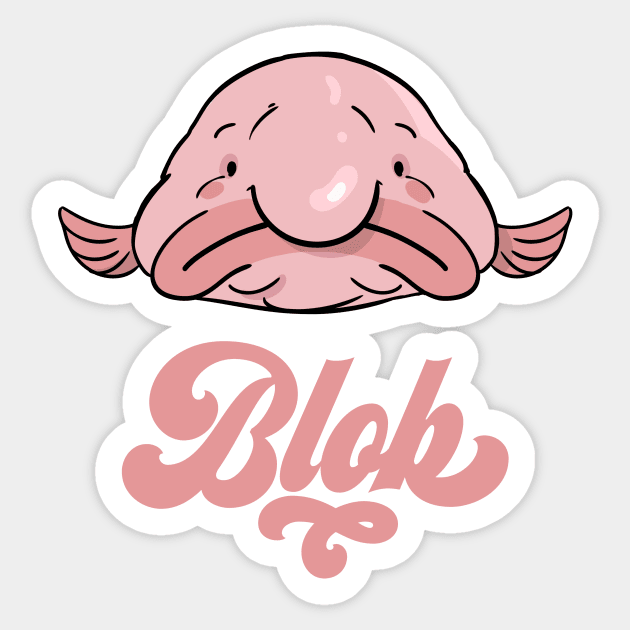 Blobfish, ugly cute Blobfish, ugly fish, cute fish, Sticker by Radarek_Design